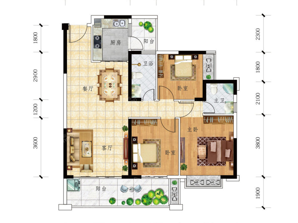 华洪·明珠花园 户型图_88