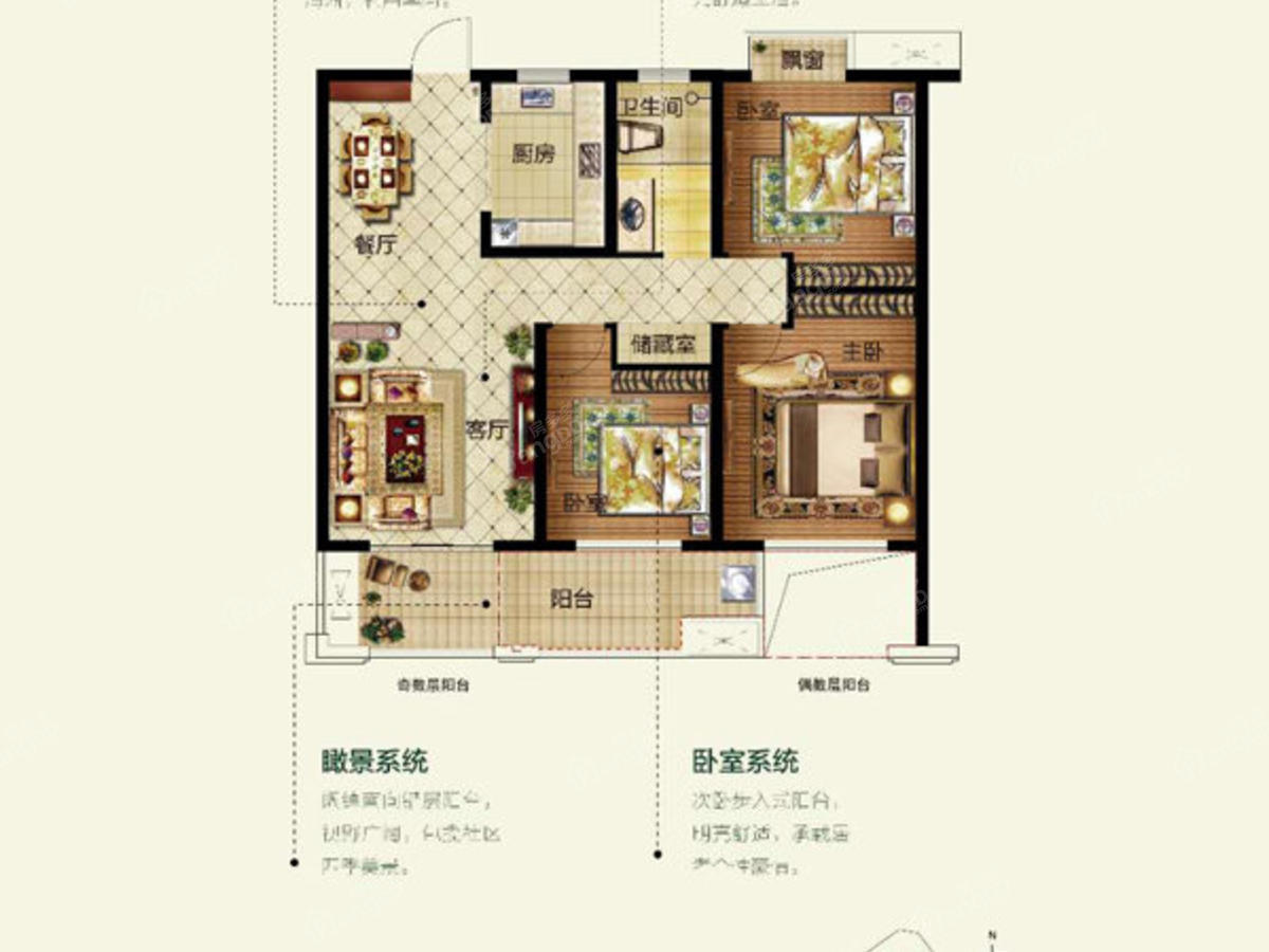 祥源生态城·景秀园3室2厅1卫面积103㎡南朝向 - 阜阳