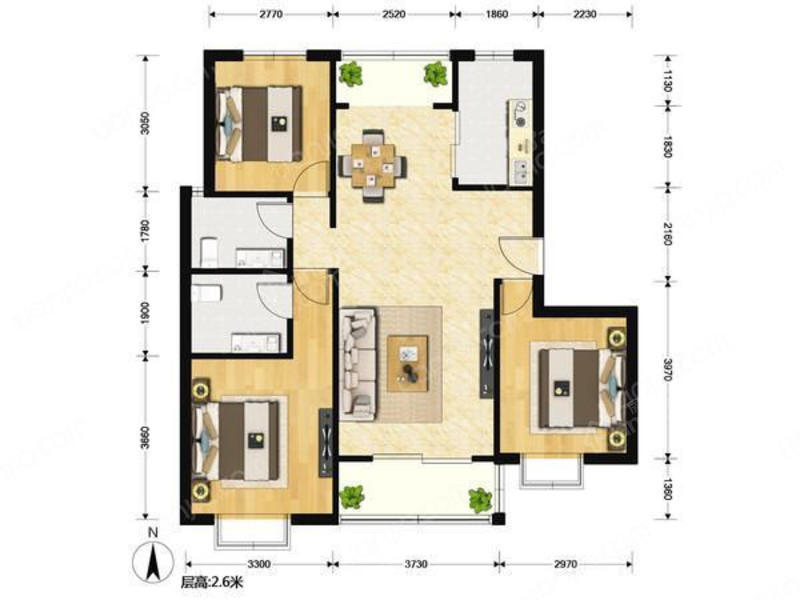 绿地康桥新苑 3居 南北通透 电梯房