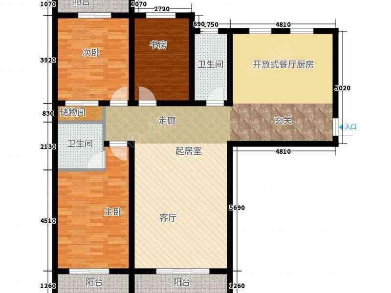 御龙瀚府2室1厅1卫面积98.89平方米总价108万电梯房-承德房多多